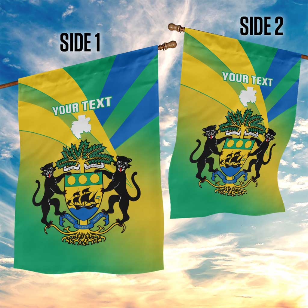 Presonalised Gabon Garden Flag Coat Of Arms With Flag Gradient Style LT14