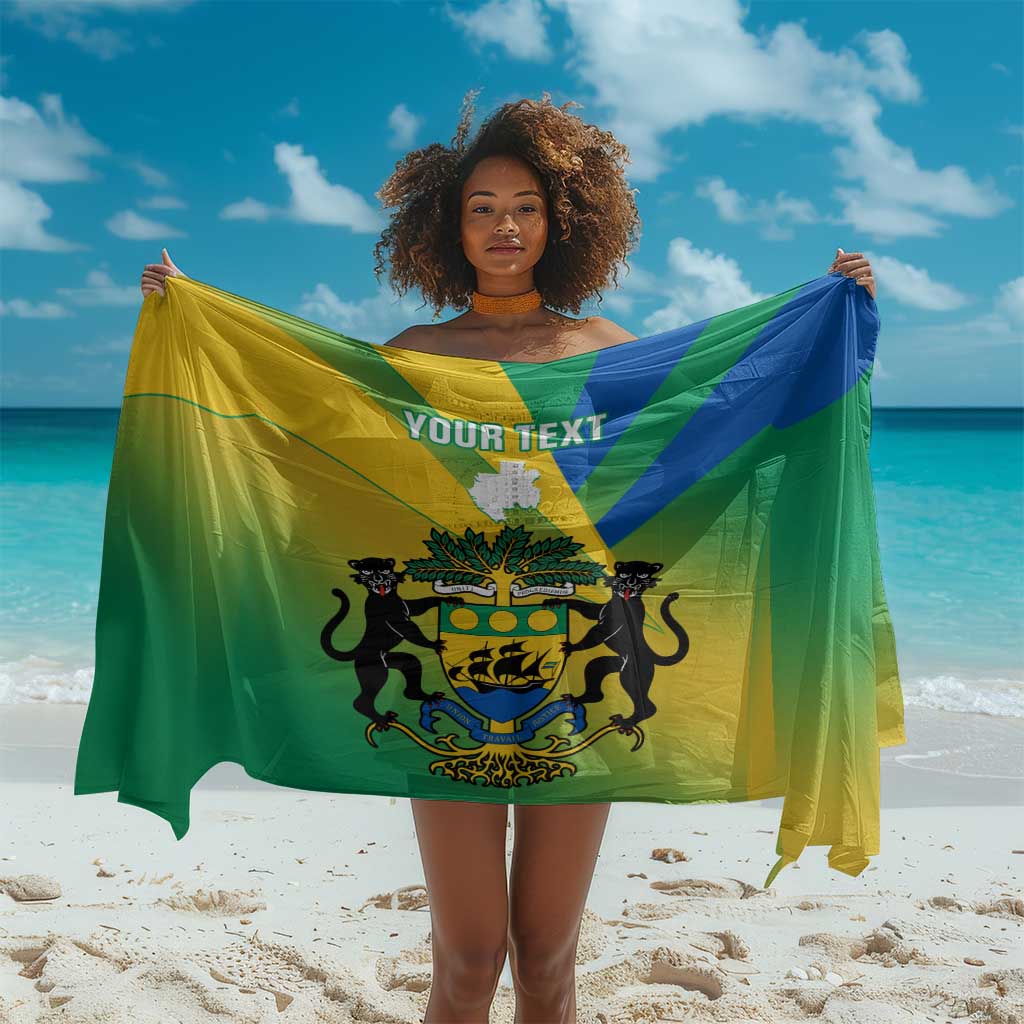 Presonalised Gabon Sarong Coat Of Arms With Flag Gradient Style LT14
