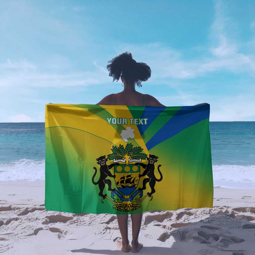Presonalised Gabon Sarong Coat Of Arms With Flag Gradient Style LT14