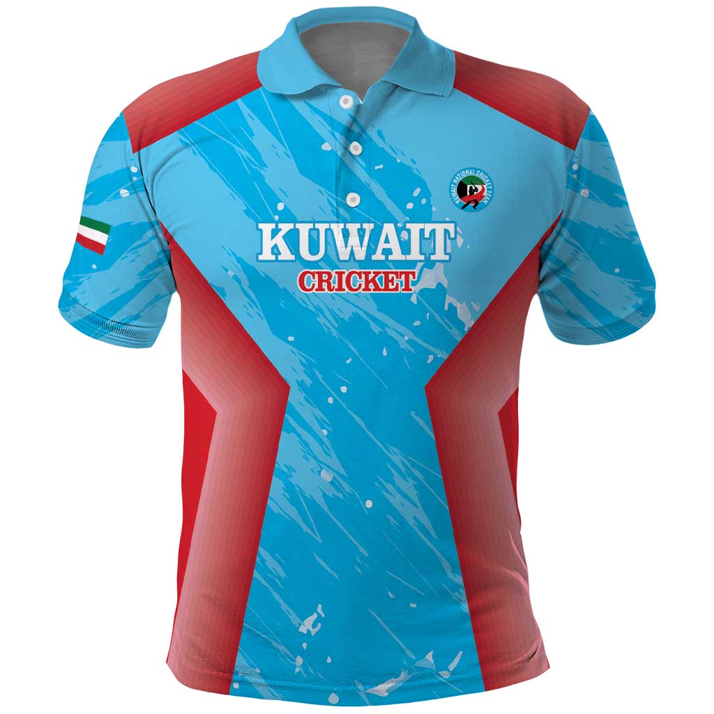 Custom Kuwait Cricket Polo Shirt Go Champions Grunge Style LT14