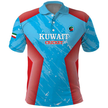 Custom Kuwait Cricket Polo Shirt Go Champions Grunge Style LT14