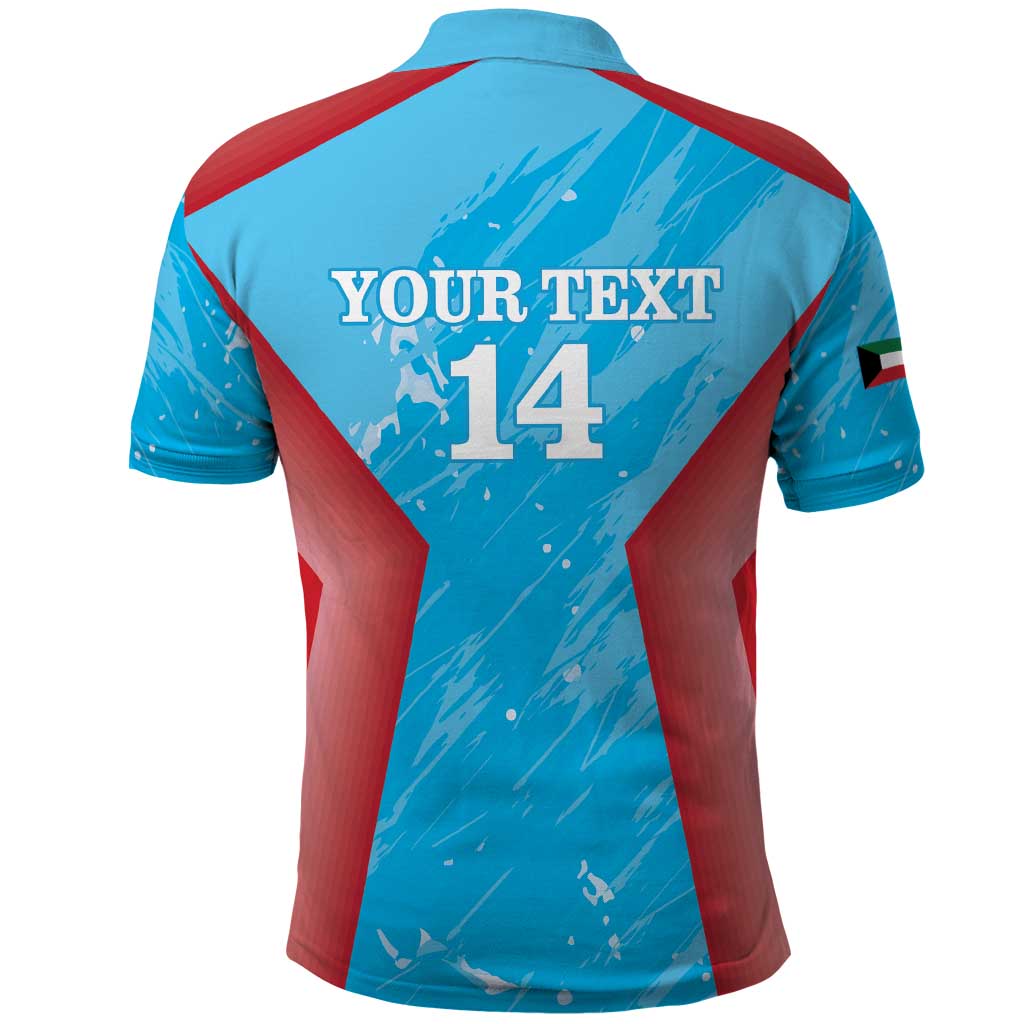 Custom Kuwait Cricket Polo Shirt Go Champions Grunge Style LT14