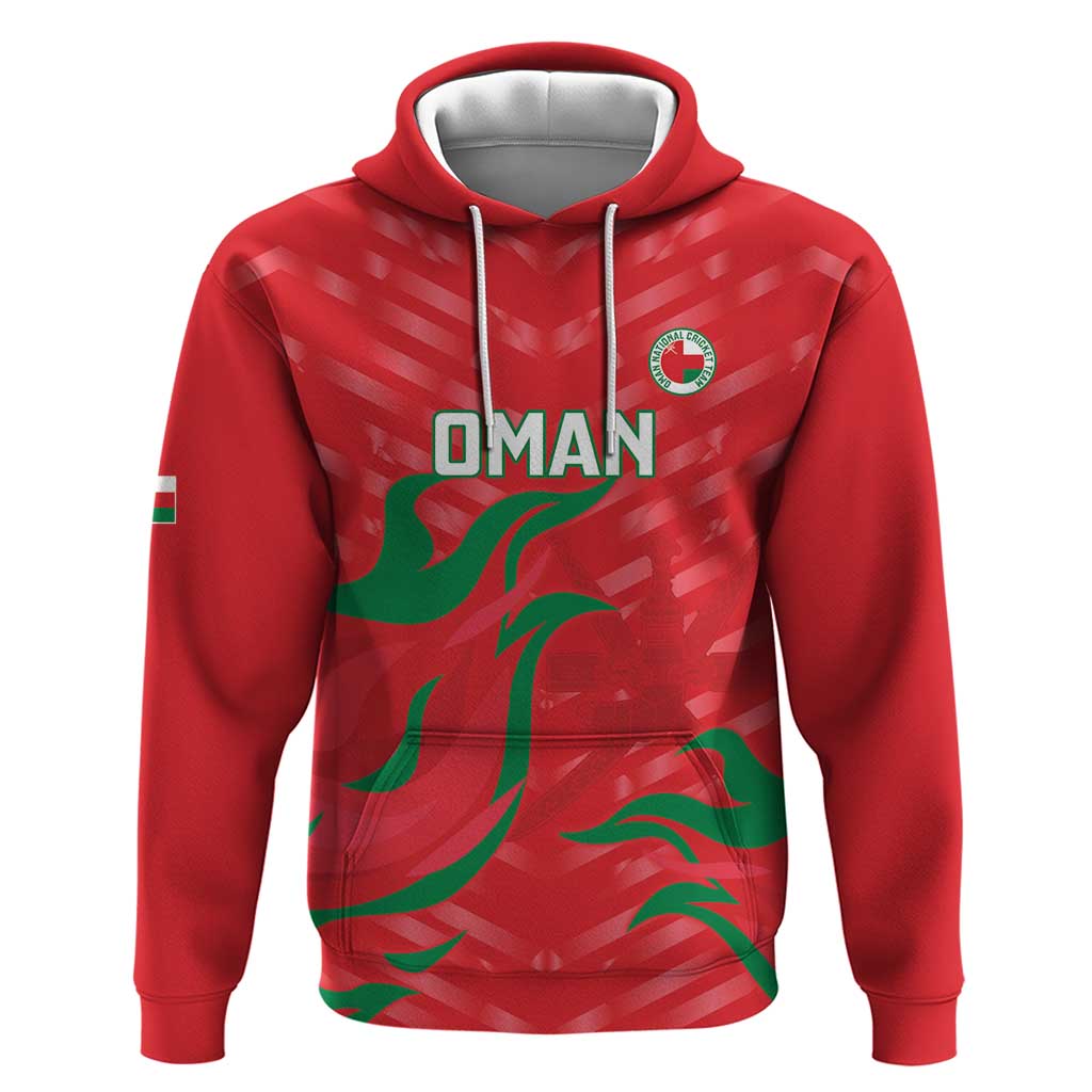 Custom Oman Cricket Hoodie Go Champions Strong Flame Style LT14