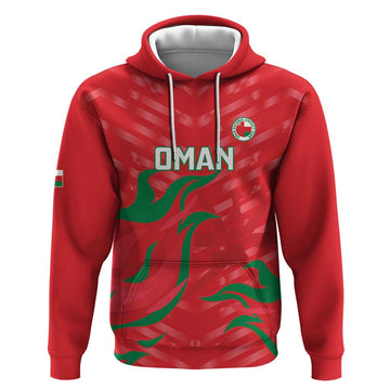 Custom Oman Cricket Hoodie Go Champions Strong Flame Style LT14