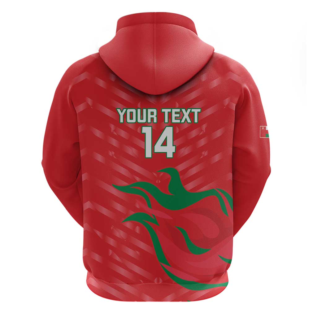 Custom Oman Cricket Hoodie Go Champions Strong Flame Style LT14