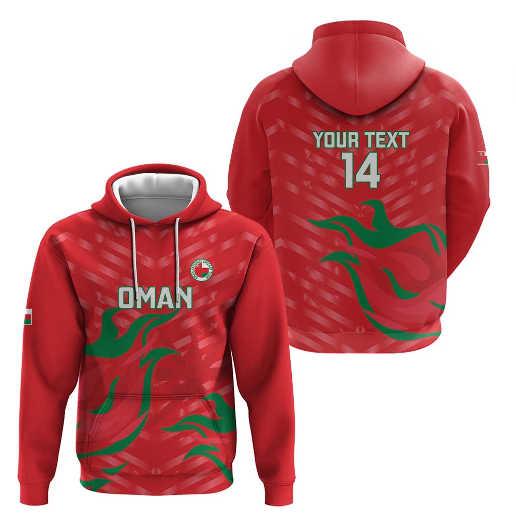 Custom Oman Cricket Hoodie Go Champions Strong Flame Style LT14