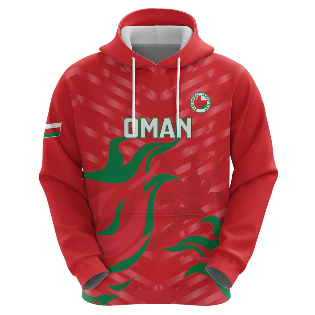 Custom Oman Cricket Hoodie Go Champions Strong Flame Style LT14