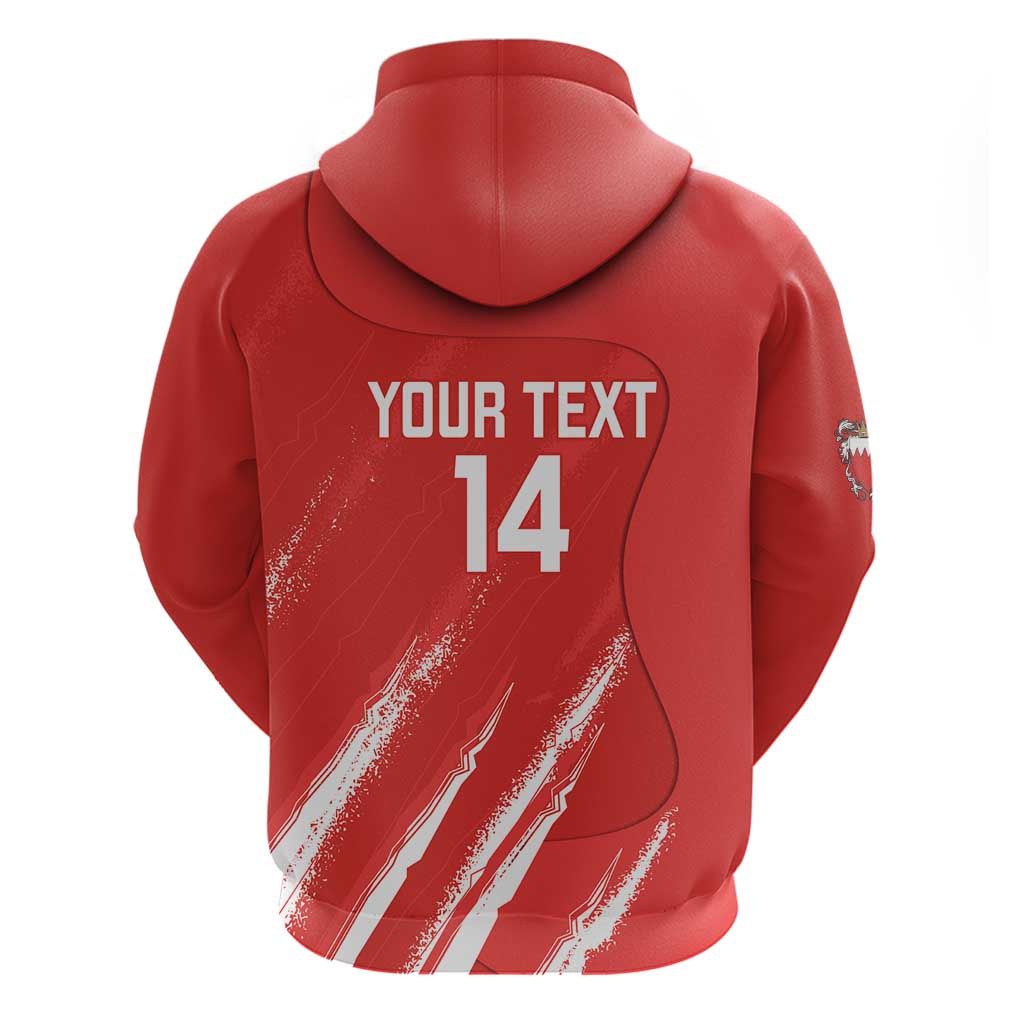 Custom Bahrain Cricket Hoodie Go Champions Grunge Style LT14