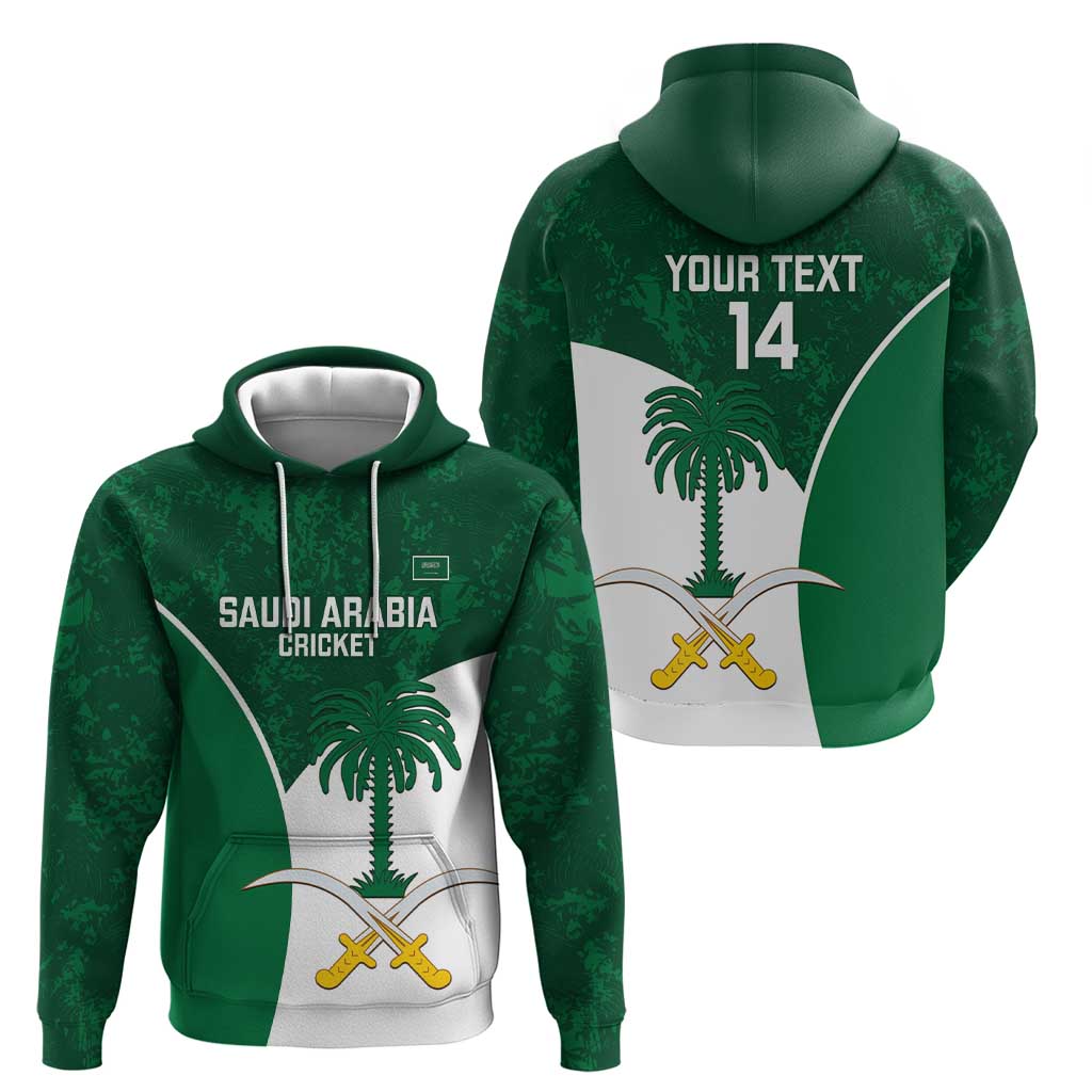 Custom Saudi Arabia Cricket Hoodie Go Champions Coat Of Arms Style LT14