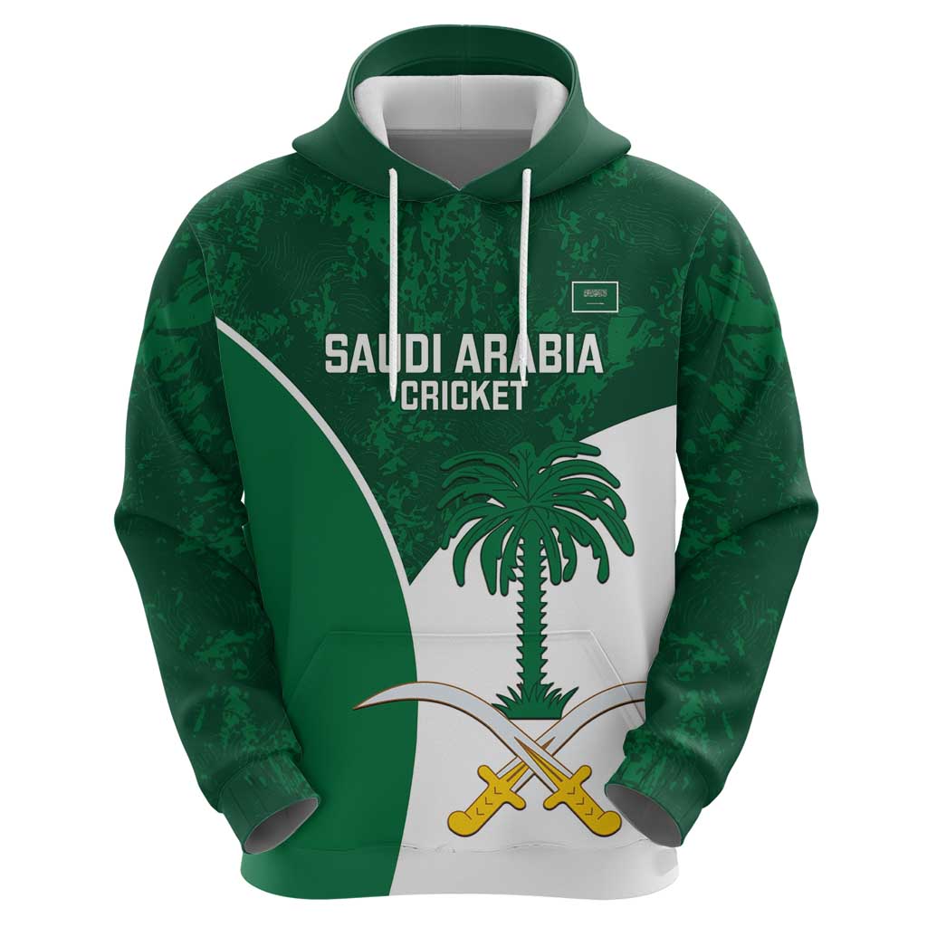 Custom Saudi Arabia Cricket Hoodie Go Champions Coat Of Arms Style LT14