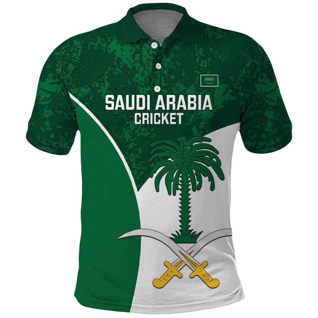 Custom Saudi Arabia Cricket Polo Shirt Go Champions Coat Of Arms Style LT14
