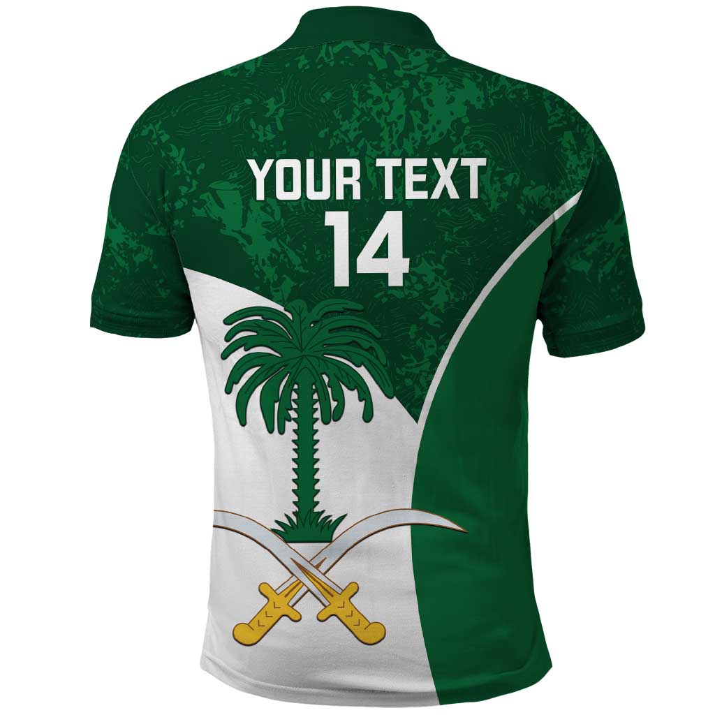 Custom Saudi Arabia Cricket Polo Shirt Go Champions Coat Of Arms Style LT14