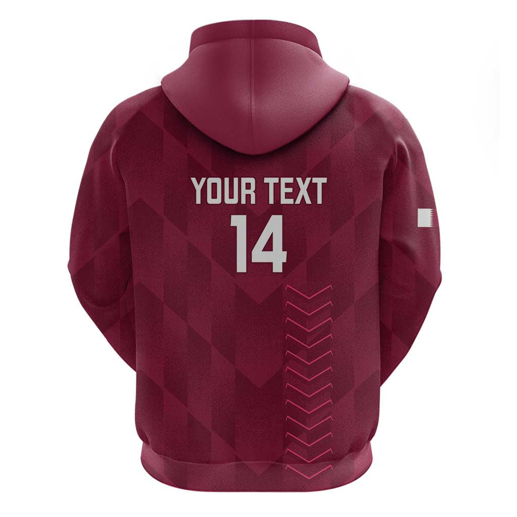 Custom Qatar Cricket Hoodie Go Champions Qataris Flag Style LT14