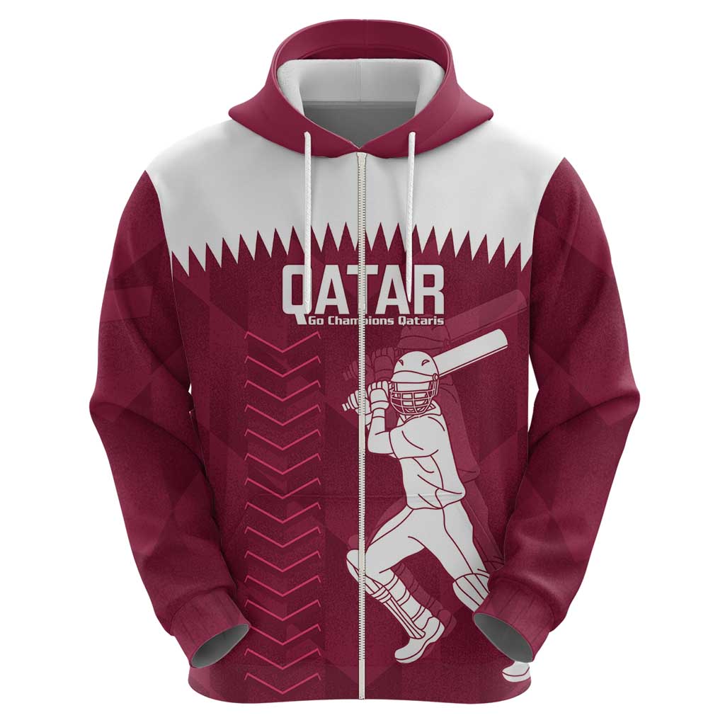 Custom Qatar Cricket Hoodie Go Champions Qataris Flag Style LT14