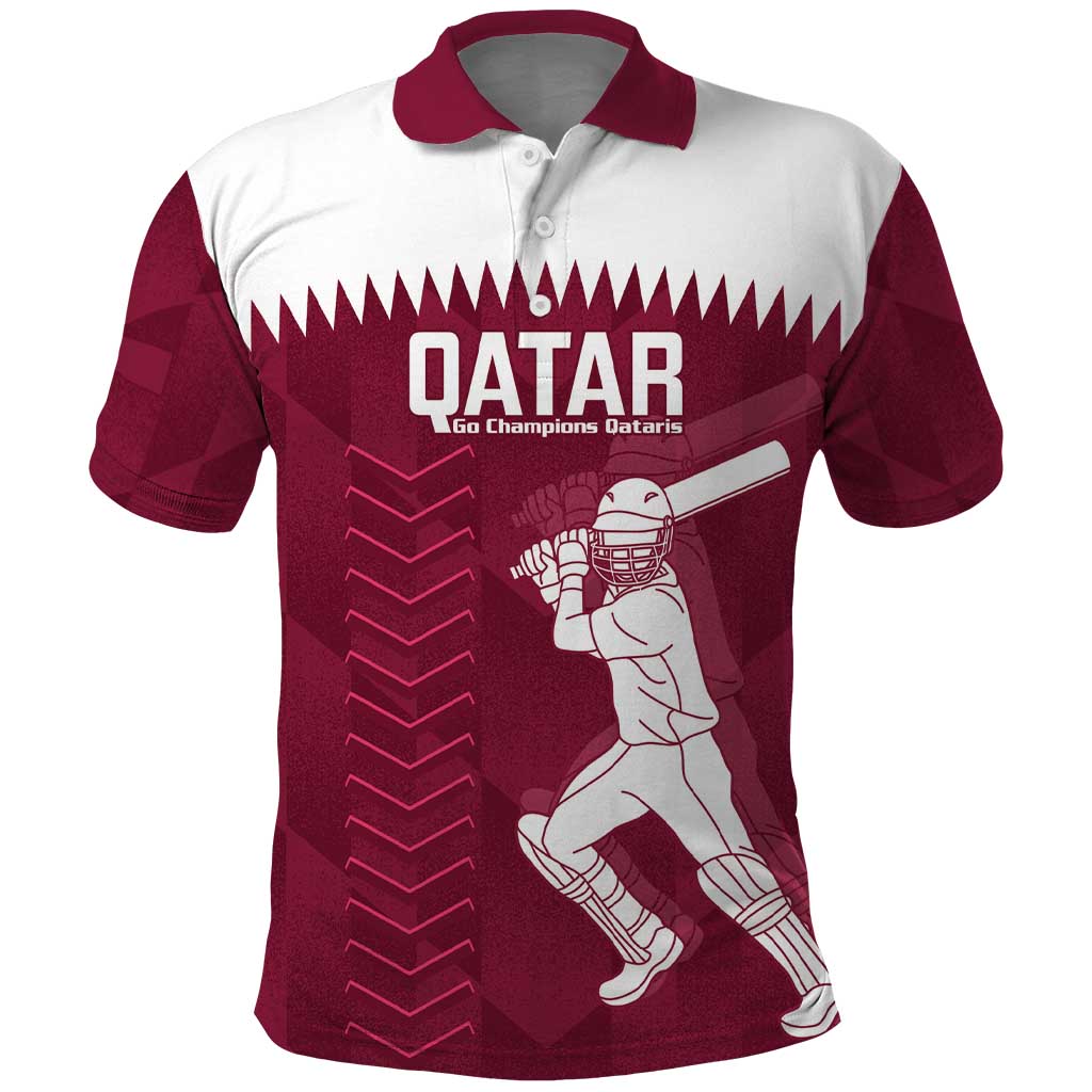 Custom Qatar Cricket Polo Shirt Go Champions Qataris Flag Style LT14