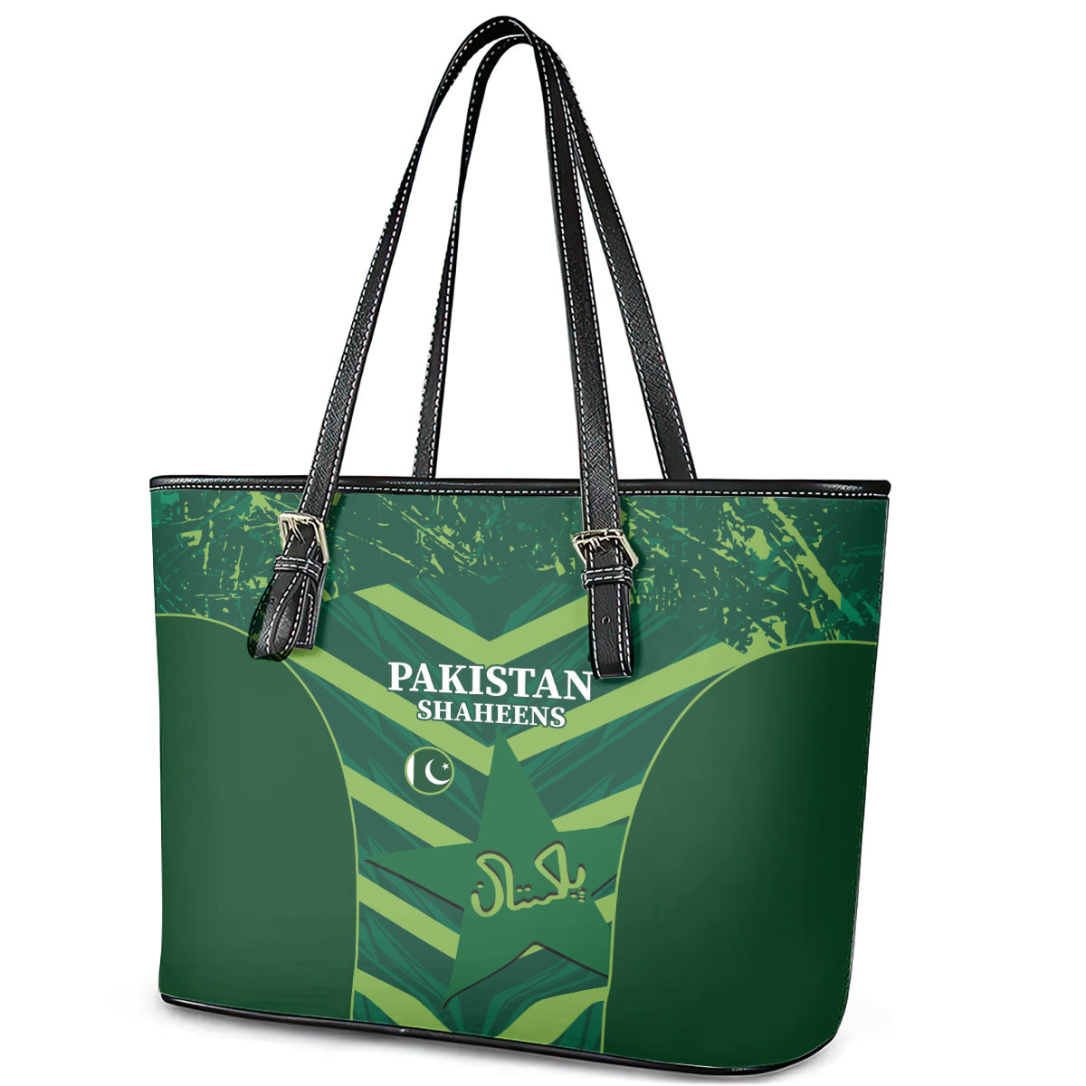 Pakistan Cricket Leather Tote Bag 2024 World Cup Go Shaheens LT14