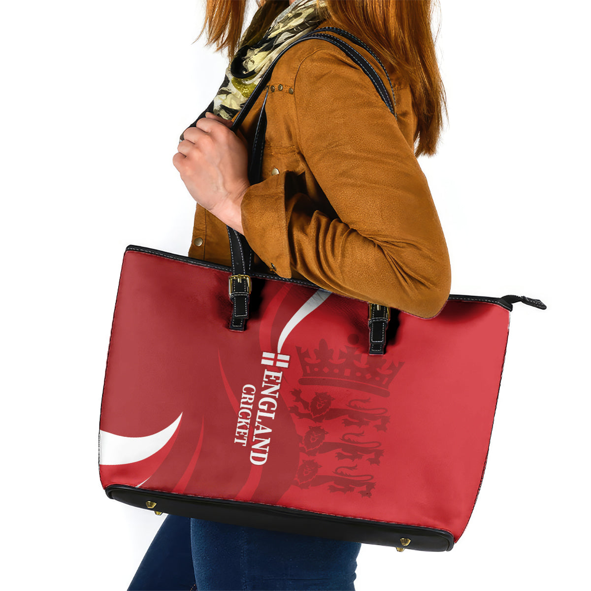 England Cricket Leather Tote Bag 2024 World Cup Go Champions LT14
