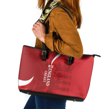 England Cricket Leather Tote Bag 2024 World Cup Go Champions LT14