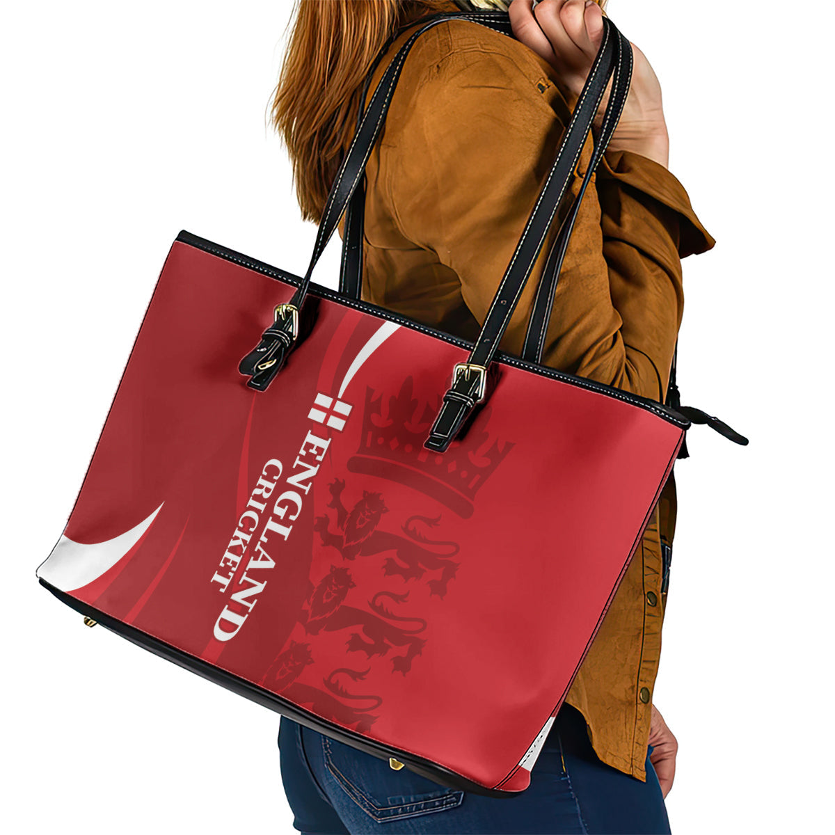 England Cricket Leather Tote Bag 2024 World Cup Go Champions LT14