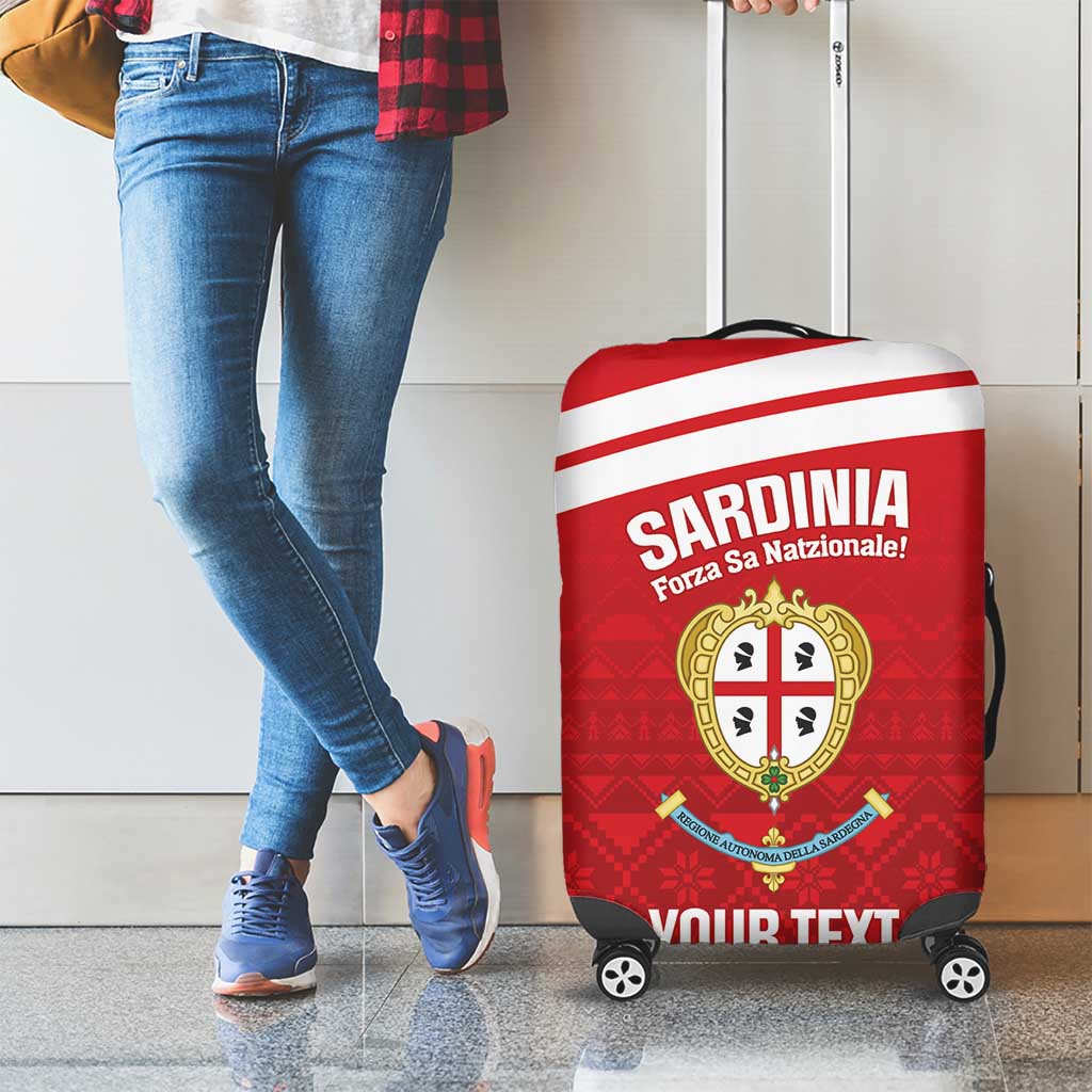Custom Sardinia Football Luggage Cover Forza Sa Natzionale Sardegna Pattern LT14