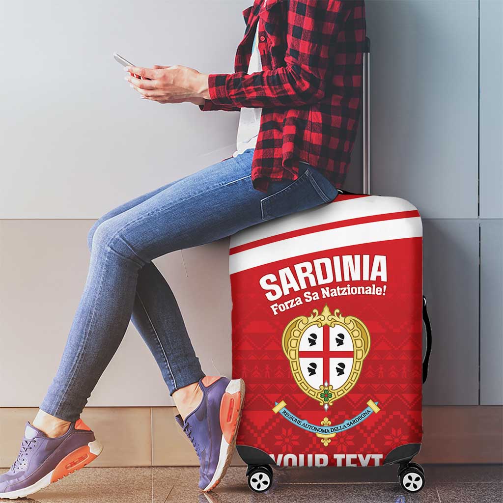 Custom Sardinia Football Luggage Cover Forza Sa Natzionale Sardegna Pattern LT14