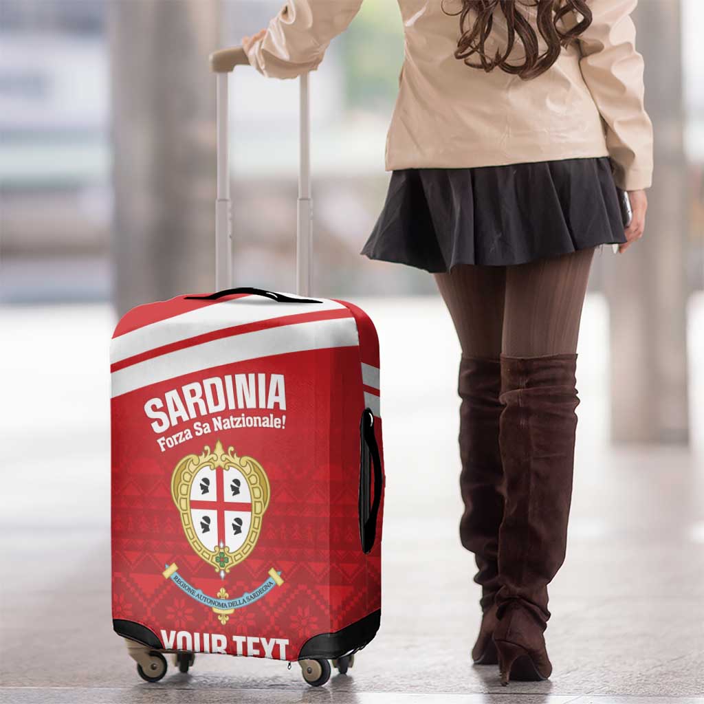 Custom Sardinia Football Luggage Cover Forza Sa Natzionale Sardegna Pattern LT14