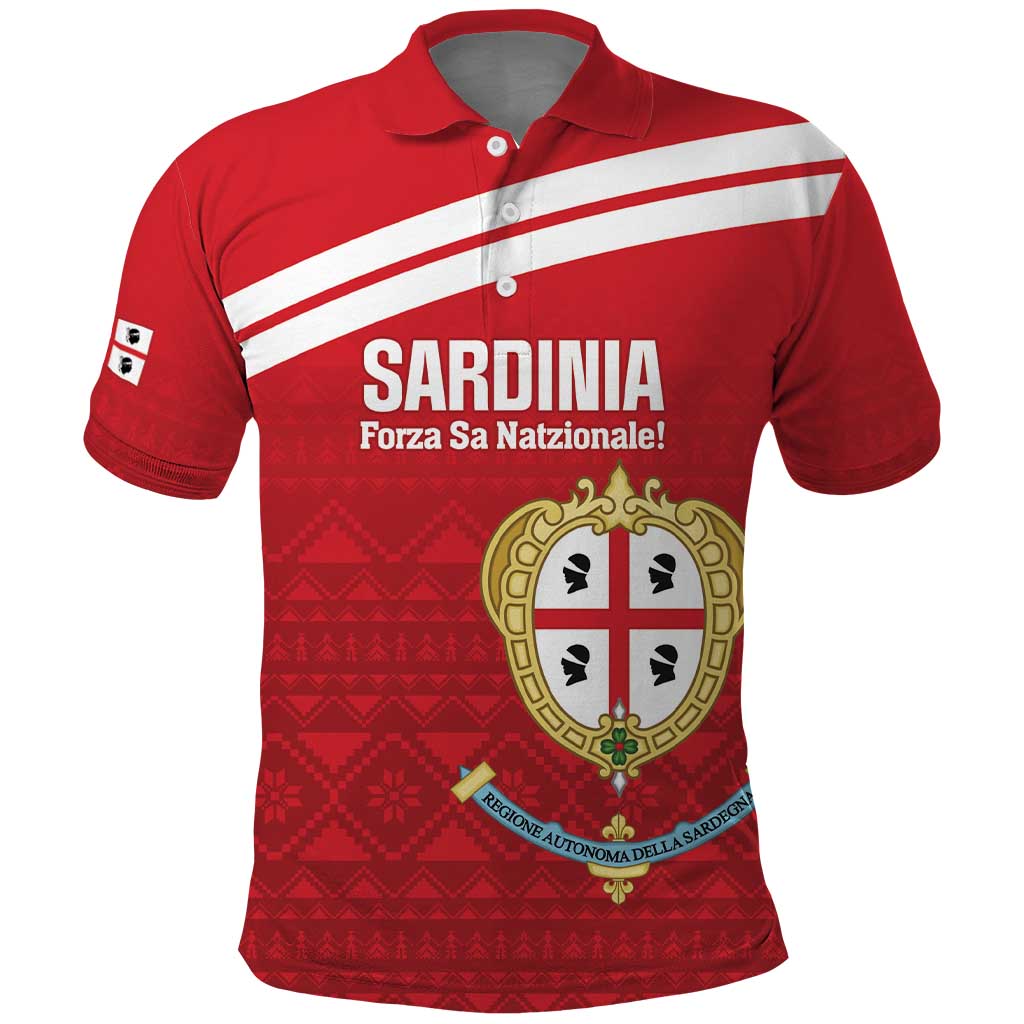 Custom Sardinia Football Polo Shirt Forza Sa Natzionale Sardegna Pattern LT14