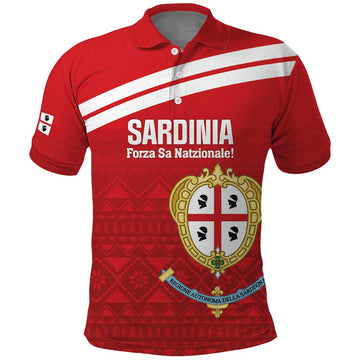Custom Sardinia Football Polo Shirt Forza Sa Natzionale Sardegna Pattern LT14
