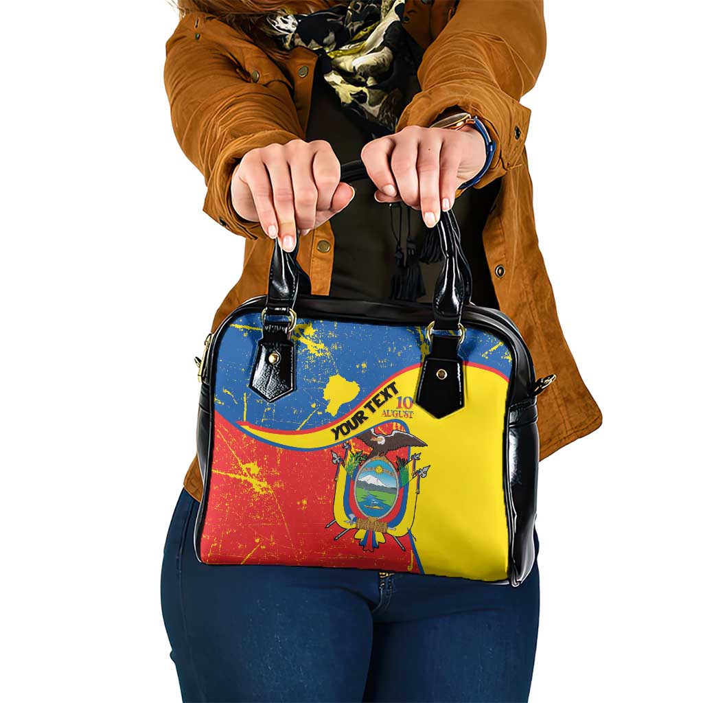 Personalized Ecuador Independence Day Shoulder Handbag Coat Of Arms Grunge Style LT14