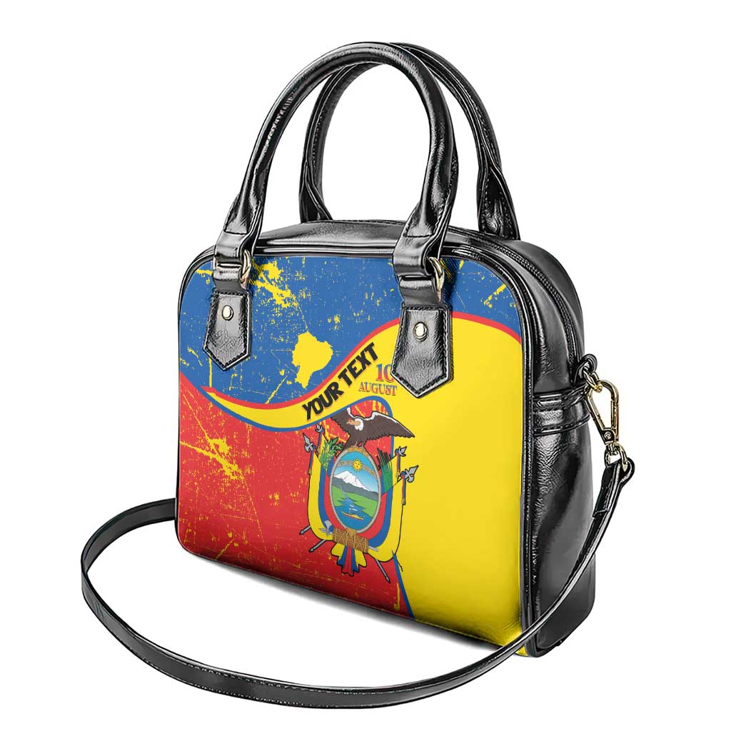 Personalized Ecuador Independence Day Shoulder Handbag Coat Of Arms Grunge Style LT14