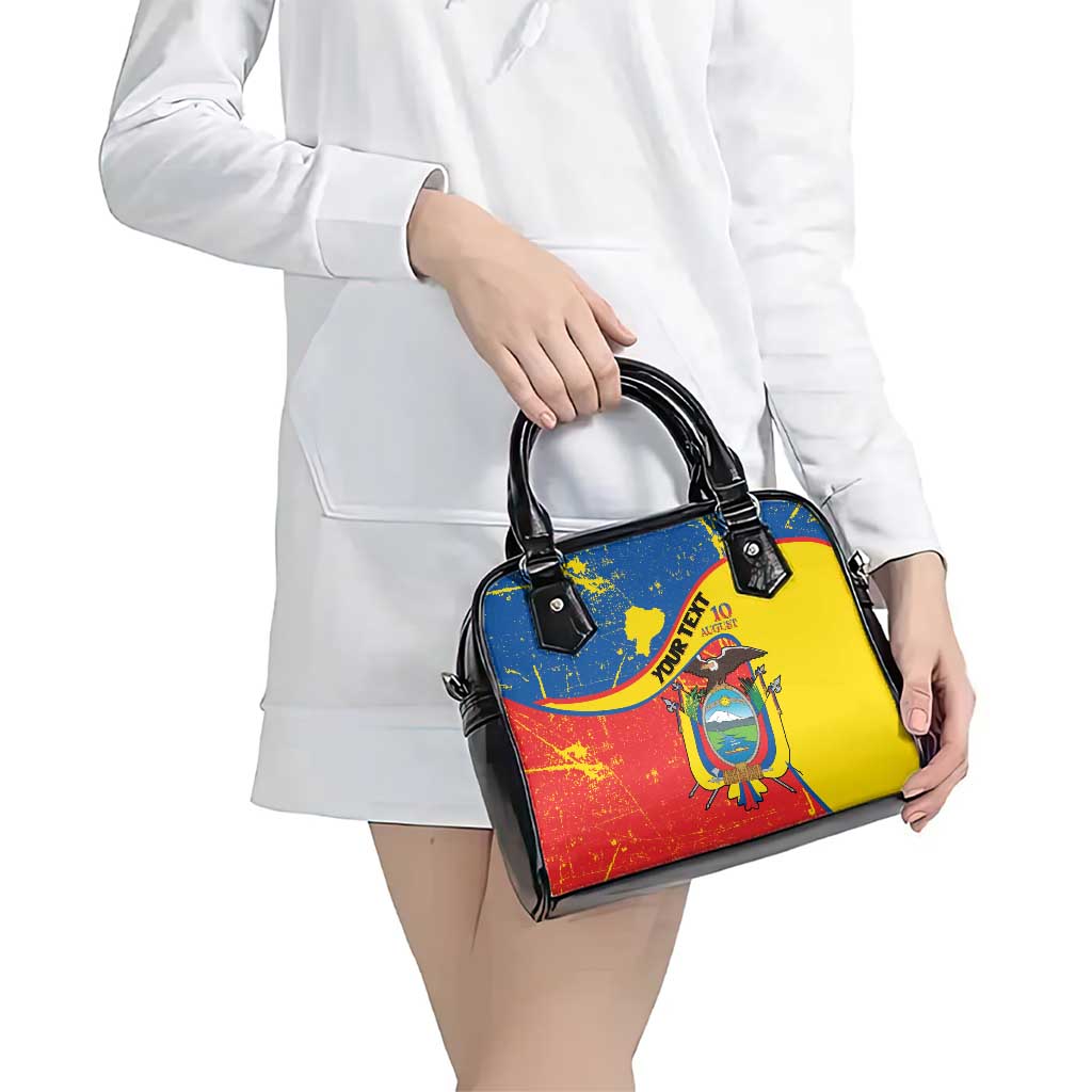 Personalized Ecuador Independence Day Shoulder Handbag Coat Of Arms Grunge Style LT14