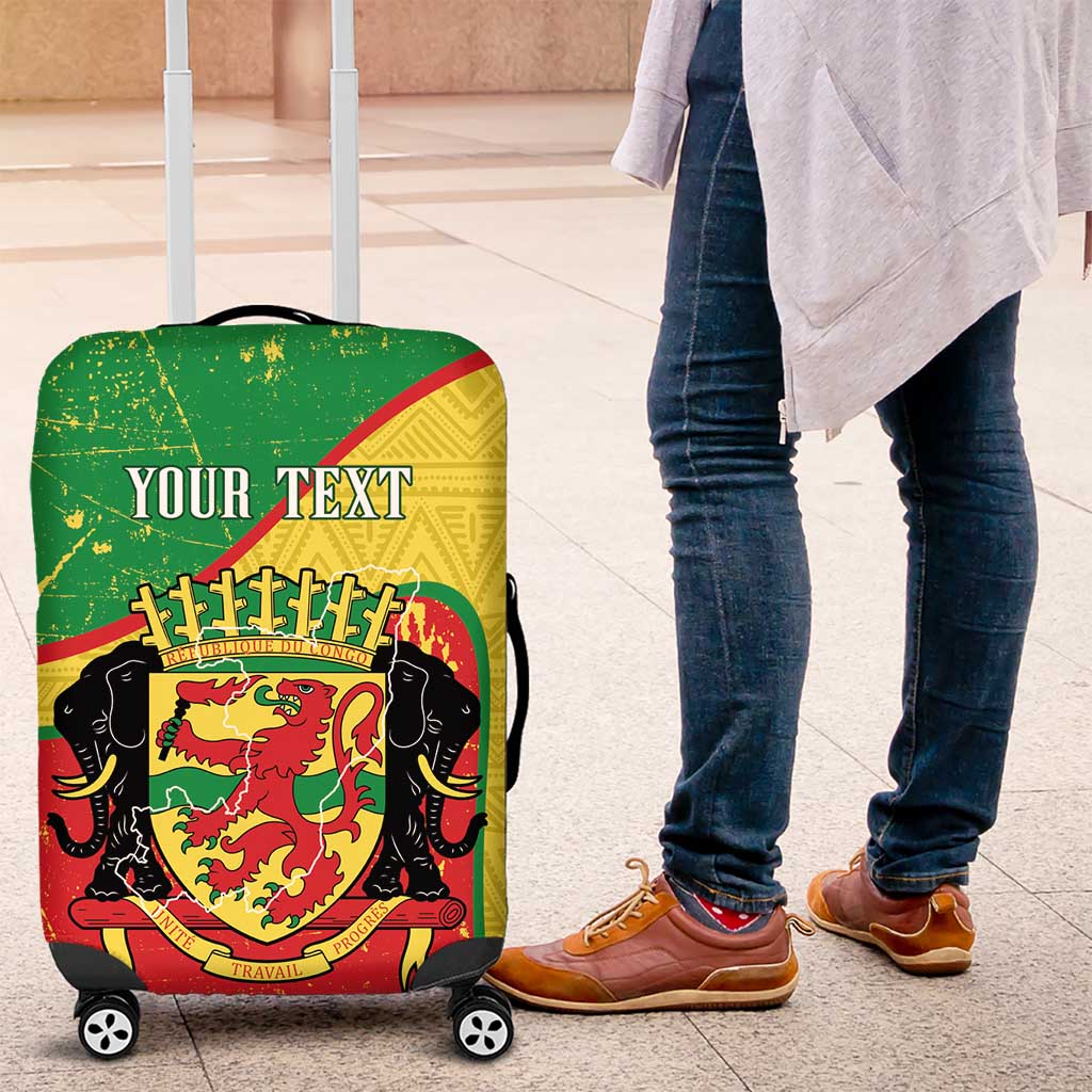 Personalized Congo-Brazzaville Independence Day Luggage Cover Coat Of Arms Grunge Style LT14