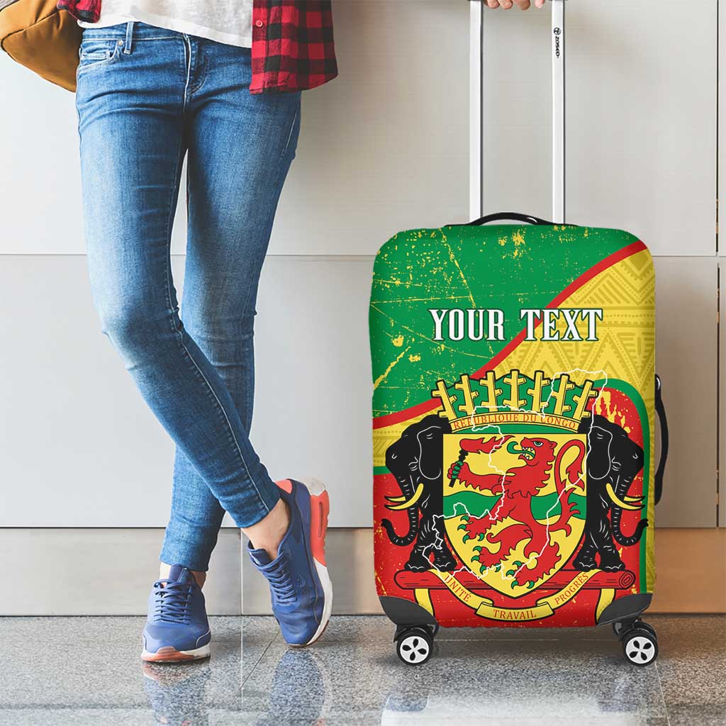 Personalized Congo-Brazzaville Independence Day Luggage Cover Coat Of Arms Grunge Style LT14