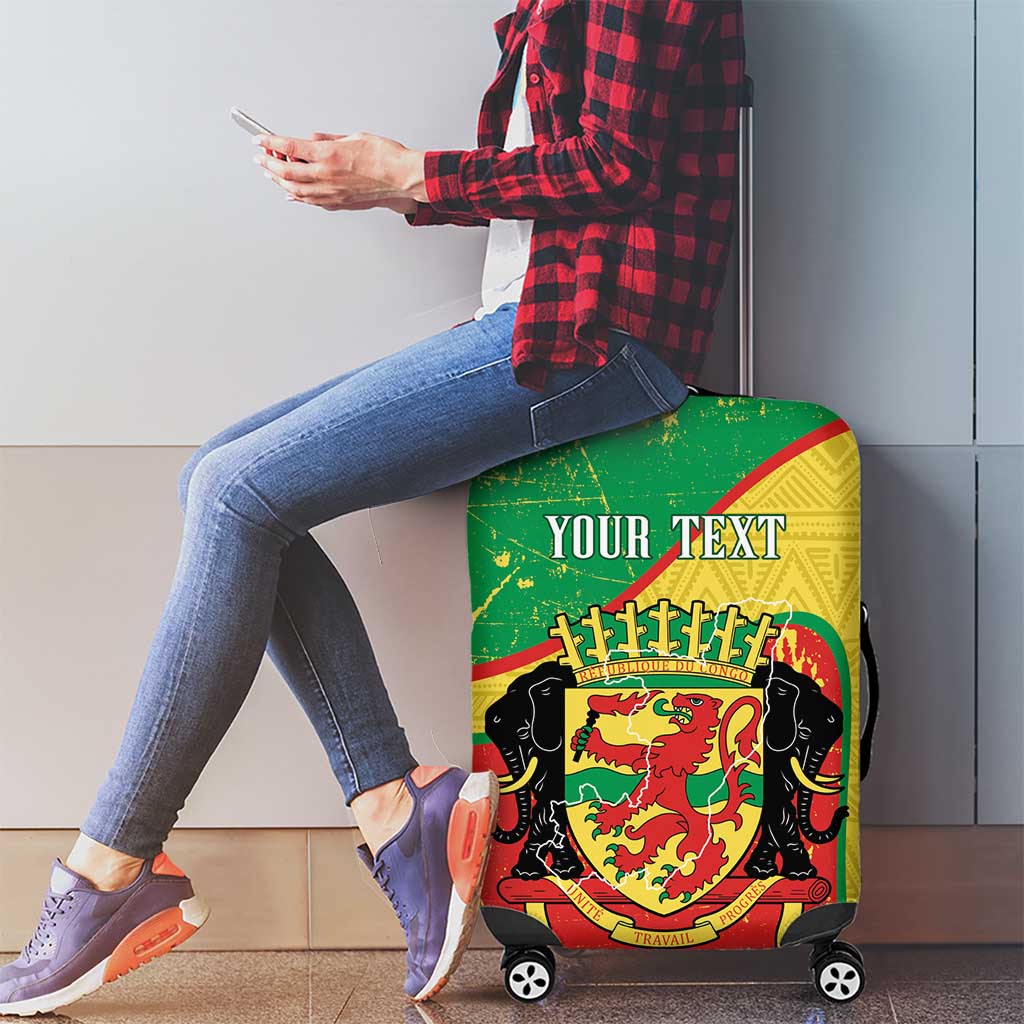 Personalized Congo-Brazzaville Independence Day Luggage Cover Coat Of Arms Grunge Style LT14