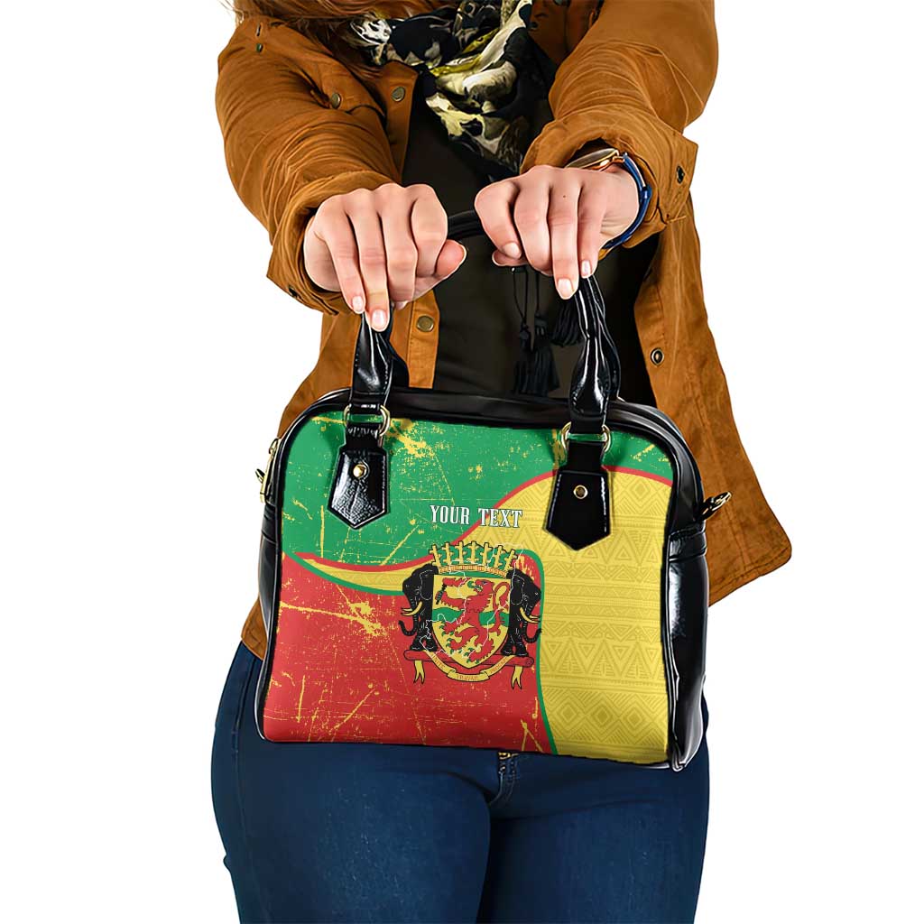 Personalized Congo-Brazzaville Independence Day Shoulder Handbag Coat Of Arms Grunge Style LT14