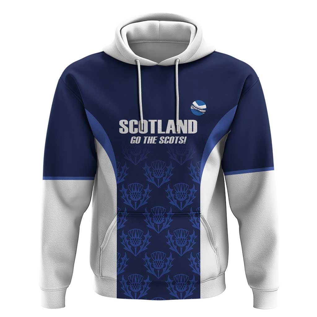 Custom Scotland Cricket Hoodie Go Scots Thistle Pattern LT14