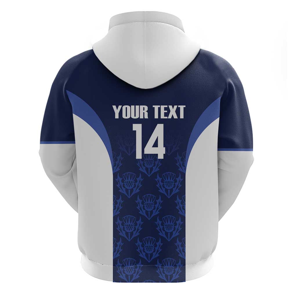 Custom Scotland Cricket Hoodie Go Scots Thistle Pattern LT14