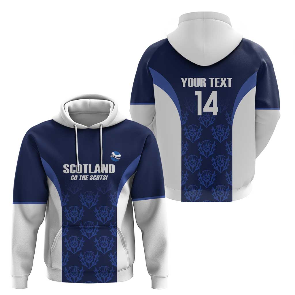 Custom Scotland Cricket Hoodie Go Scots Thistle Pattern LT14