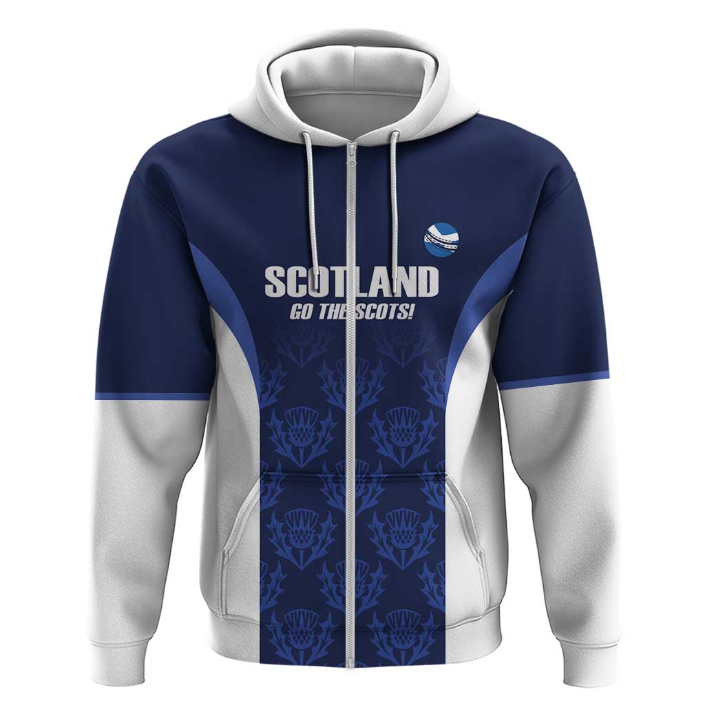 Custom Scotland Cricket Hoodie Go Scots Thistle Pattern LT14