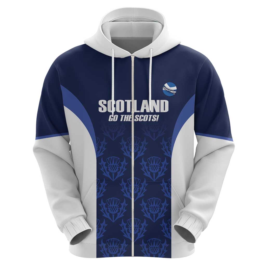 Custom Scotland Cricket Hoodie Go Scots Thistle Pattern LT14
