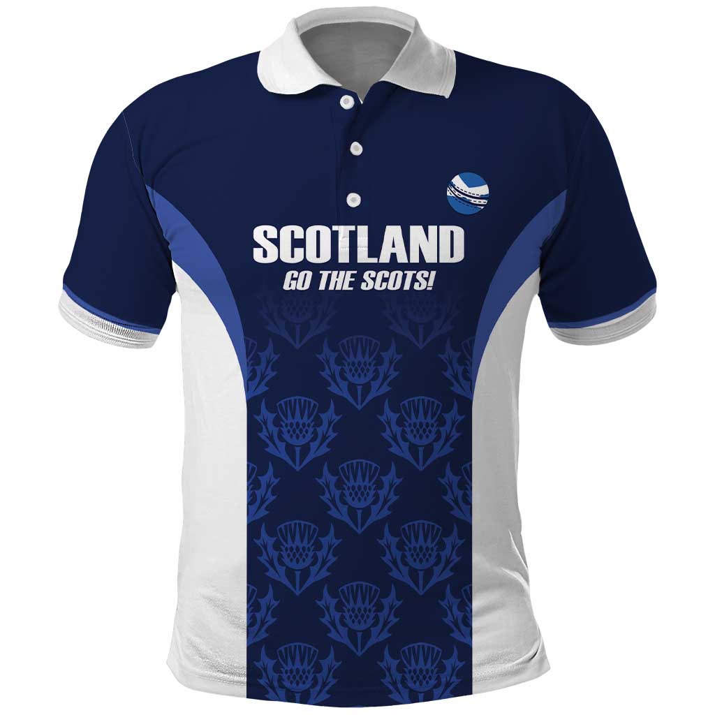 Custom Scotland Cricket Polo Shirt Go Scots Thistle Pattern LT14