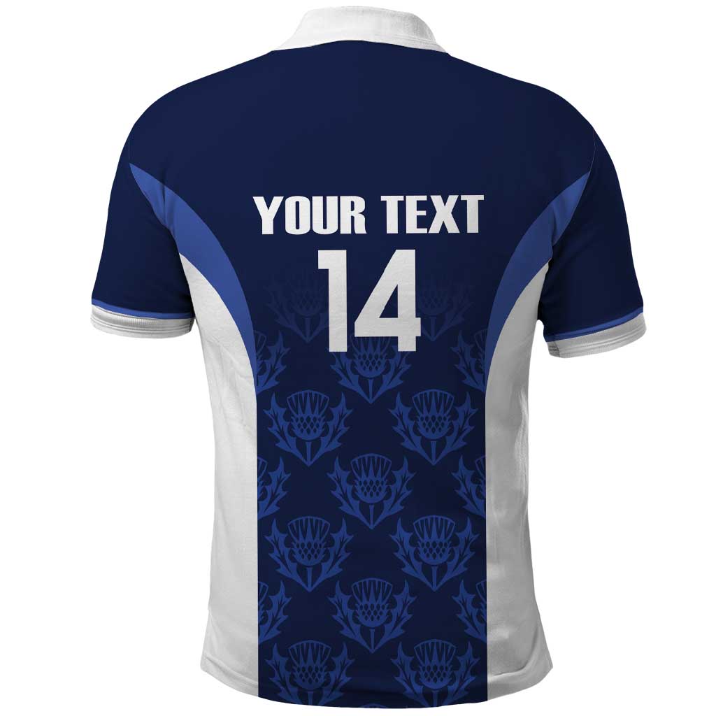 Custom Scotland Cricket Polo Shirt Go Scots Thistle Pattern LT14