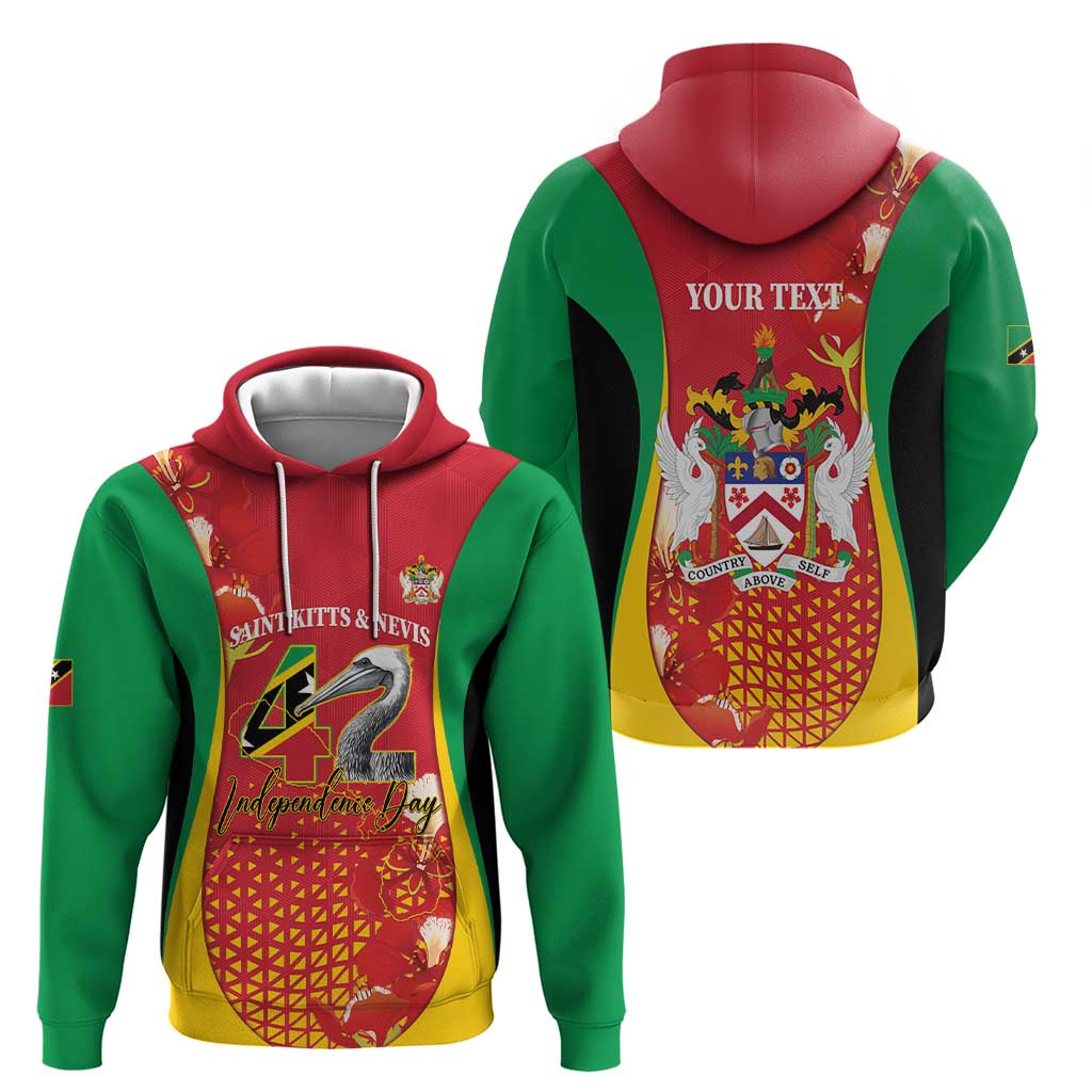 Personalized Saint Kitts and Nevis Hoodie Pelican 42nd Independence Anniversary LT14