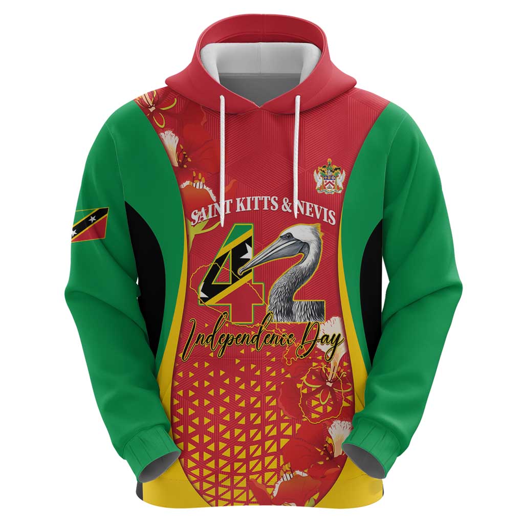 Personalized Saint Kitts and Nevis Hoodie Pelican 42nd Independence Anniversary LT14
