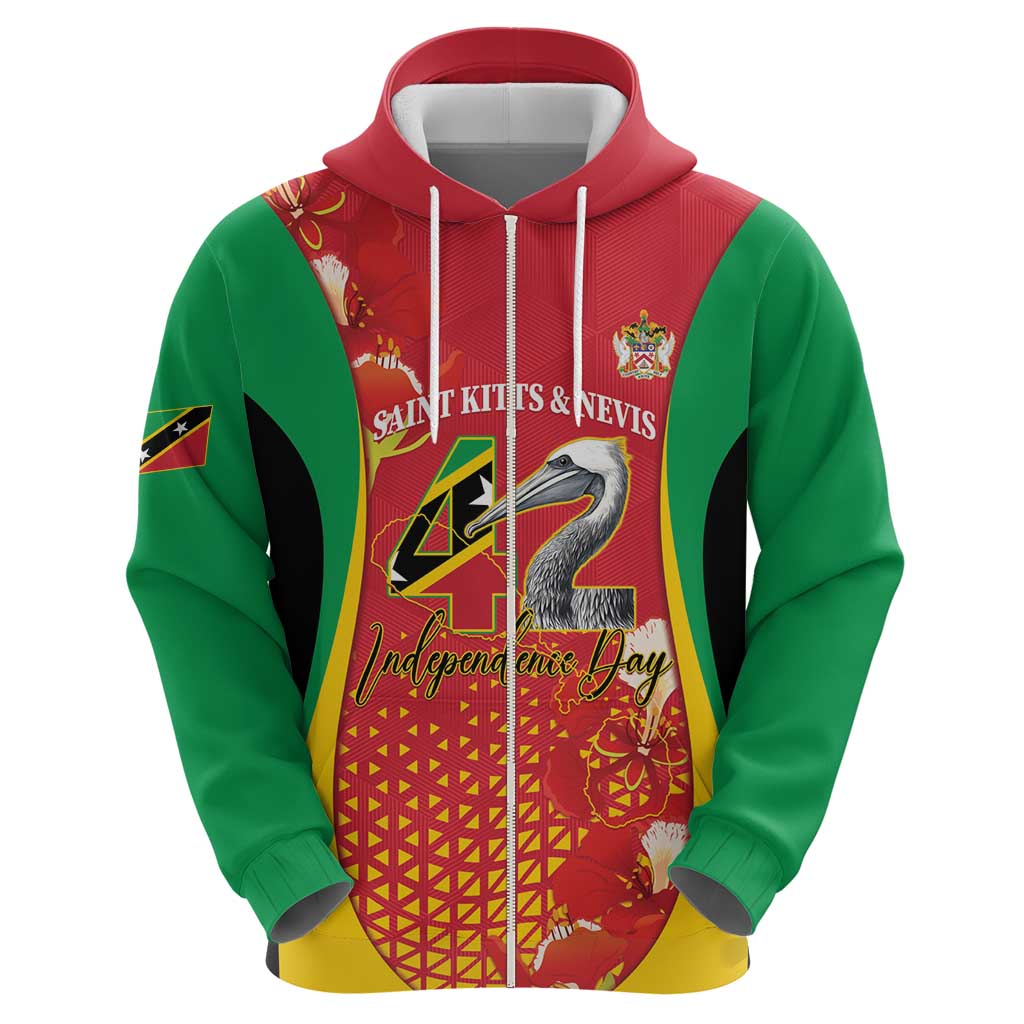 Personalized Saint Kitts and Nevis Hoodie Pelican 42nd Independence Anniversary LT14