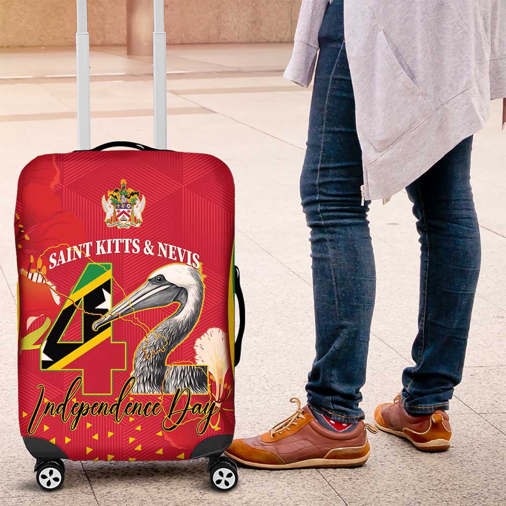 Saint Kitts and Nevis Luggage Cover Pelican 42nd Independence Anniversary LT14