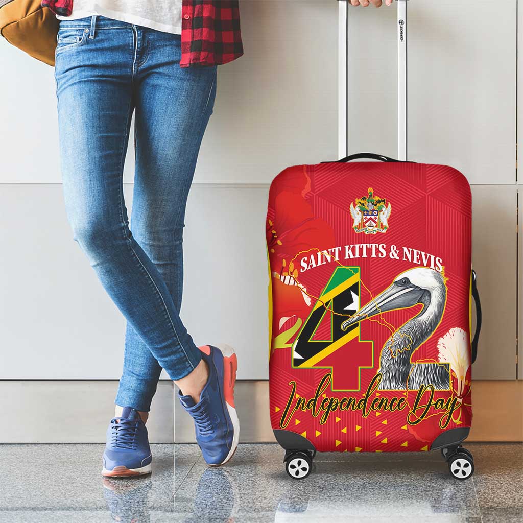 Saint Kitts and Nevis Luggage Cover Pelican 42nd Independence Anniversary LT14