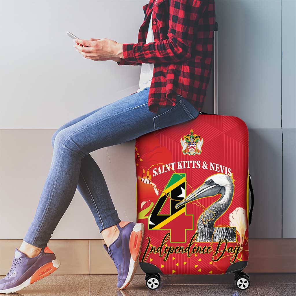 Saint Kitts and Nevis Luggage Cover Pelican 42nd Independence Anniversary LT14