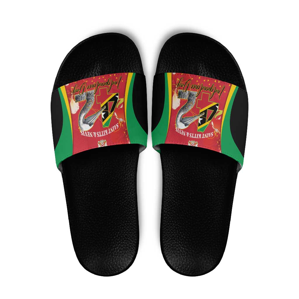 Saint Kitts and Nevis Slide Sandals Pelican 42nd Independence Anniversary LT14