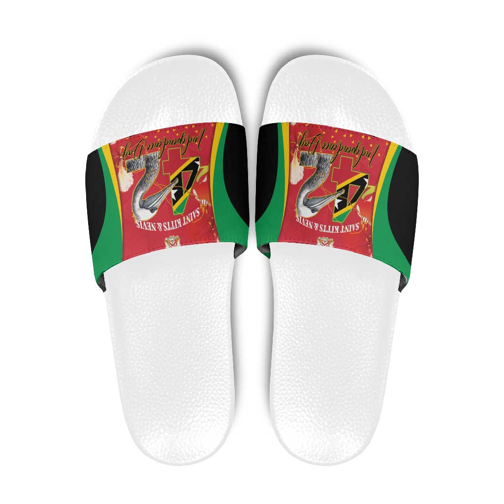 Saint Kitts and Nevis Slide Sandals Pelican 42nd Independence Anniversary LT14